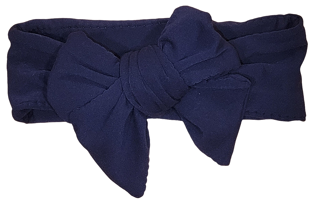 Navy Headband Bow