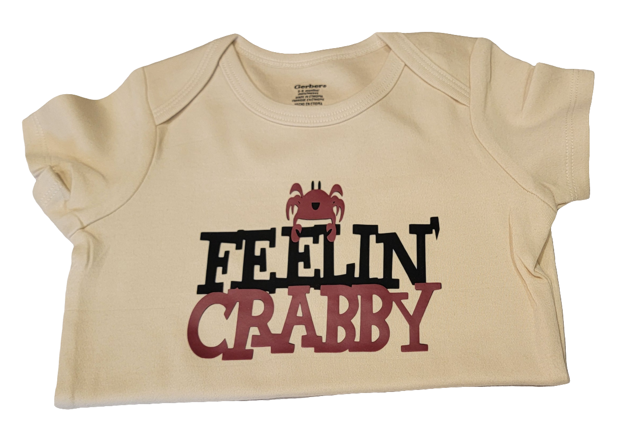 Cream Feelin Crabby Short Sleeve Onesie