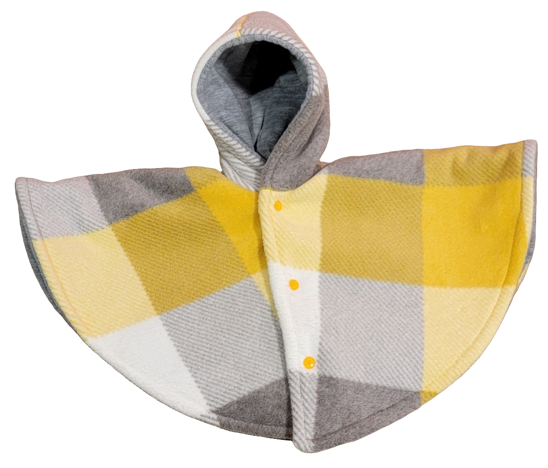 Yellow Plaid Car Seat Poncho