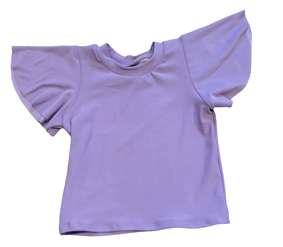 Purple Flutter Sleeve Shirt