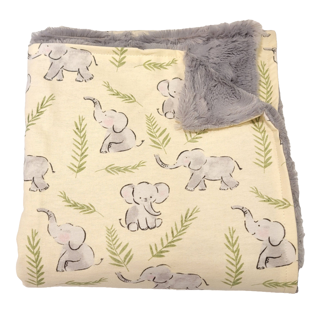 Elephant Baby Minky Blanket