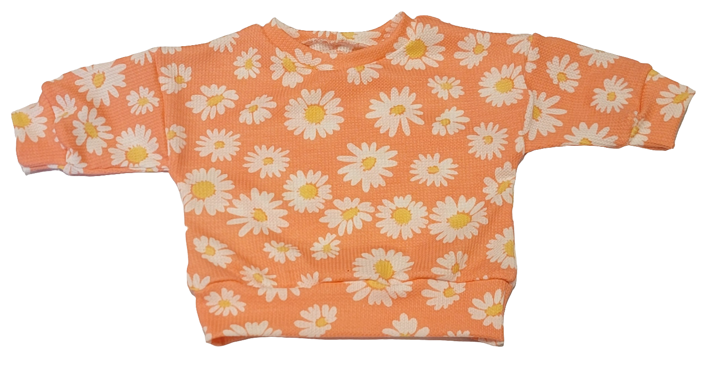 Neon Pink Daisy Waffle Knit Sweater