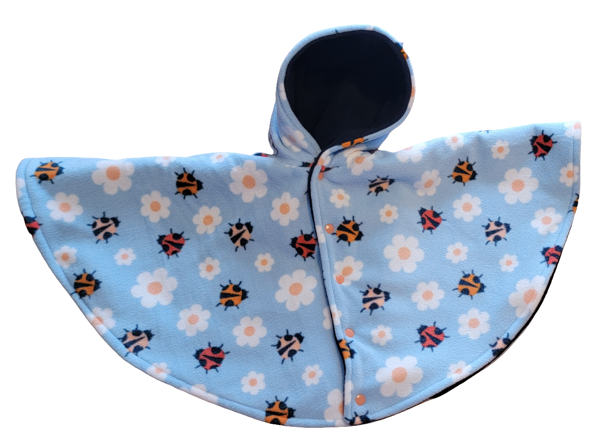 Lady Bug/Navy Car Seat Poncho