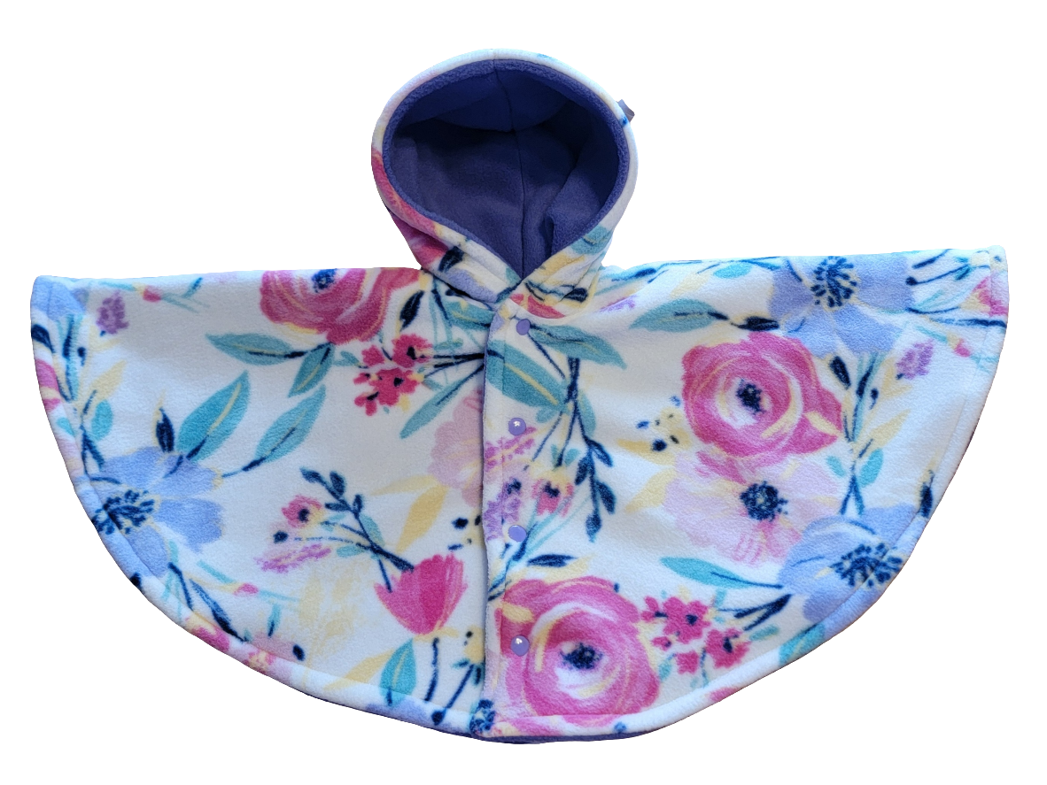 Pale Yellow Floral/Purple Car Seat Poncho