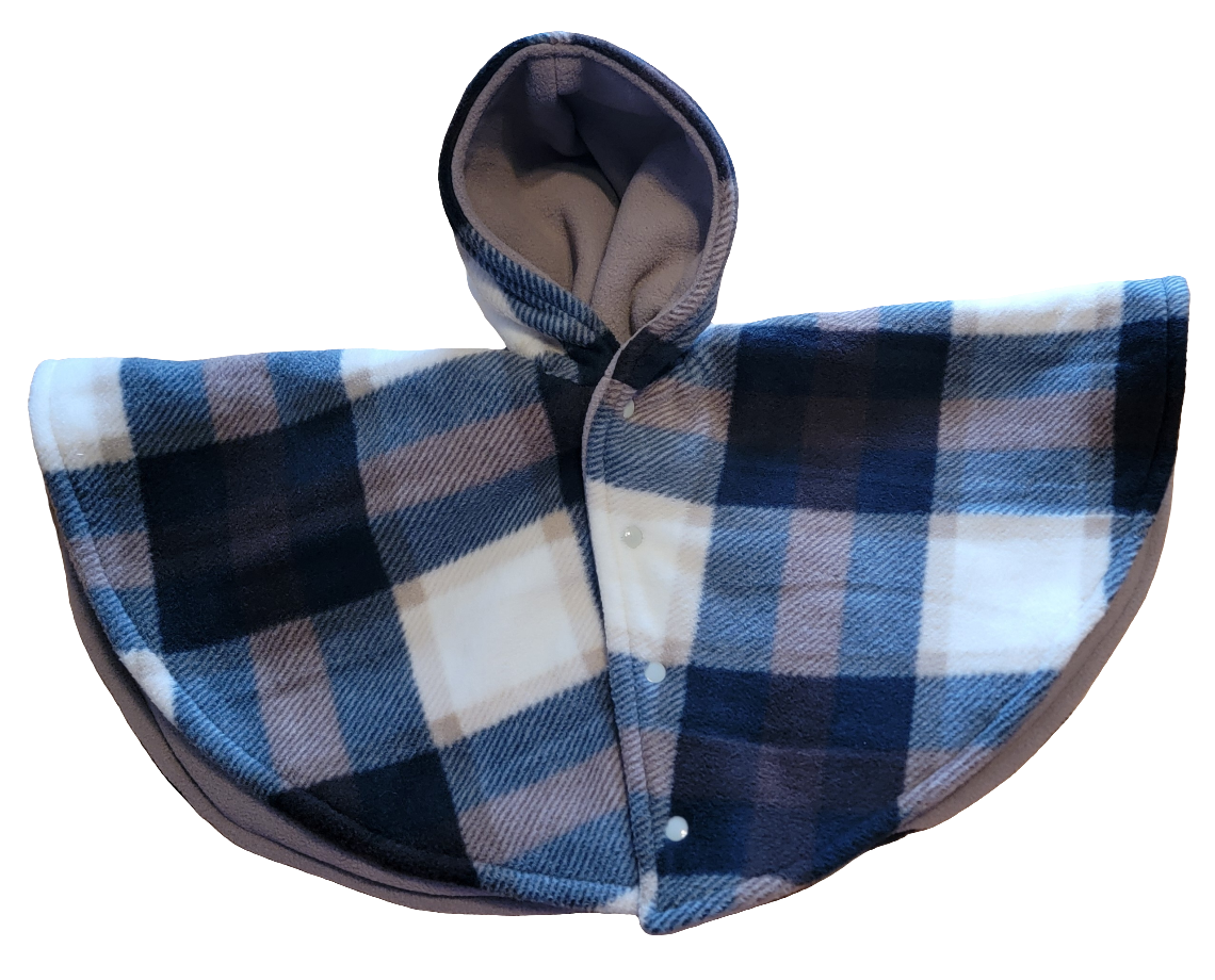 Brown Plaid Car Seat Poncho