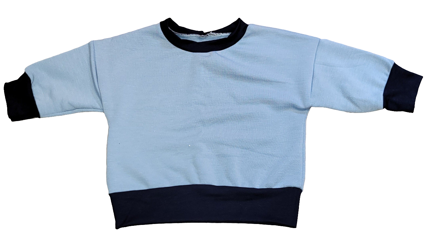 Baby Blue with Navy Sweater