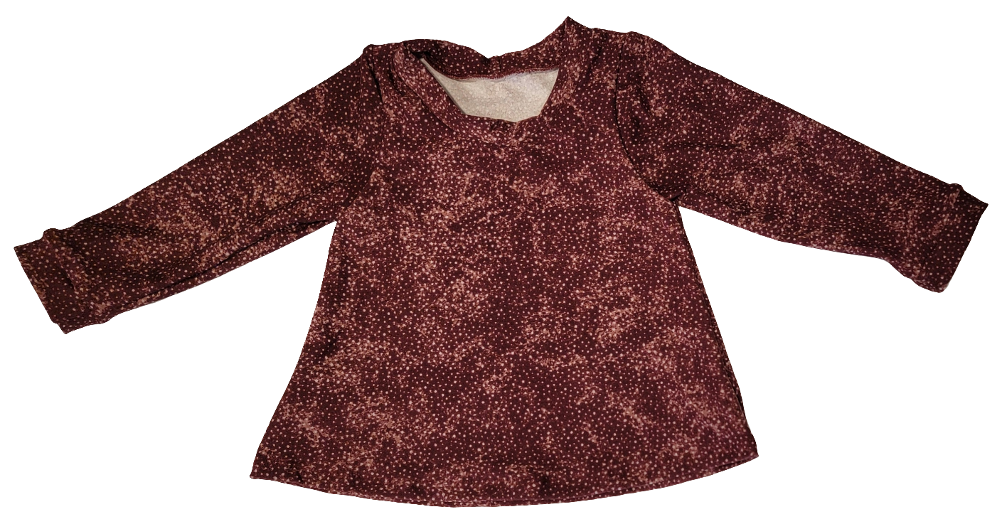 Plum Acid Washed Long Sleeve Dress
