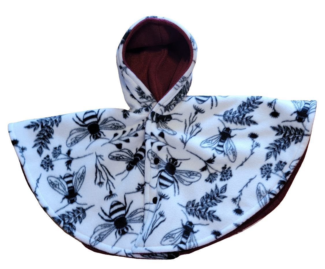 Bee/Burgundy Car Seat Poncho