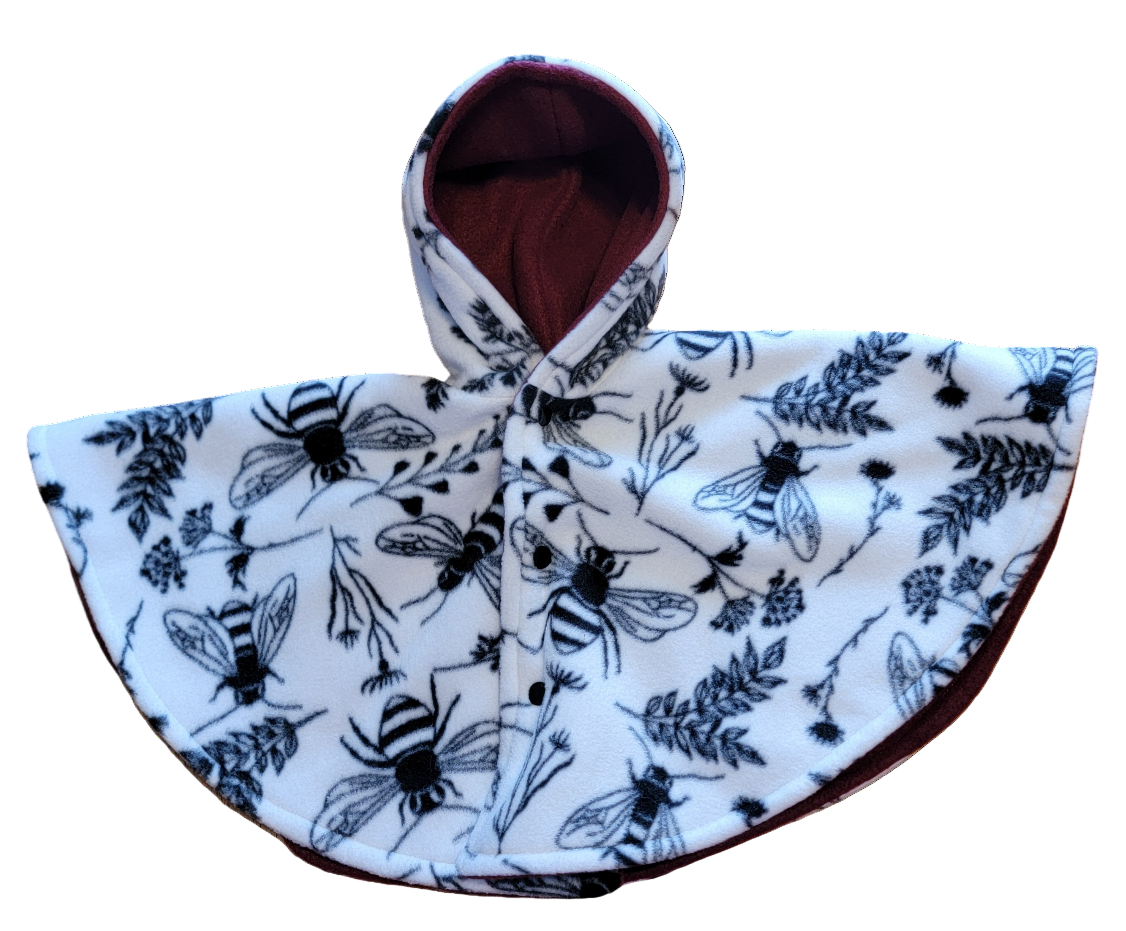 Bee/Burgundy Car Seat Poncho