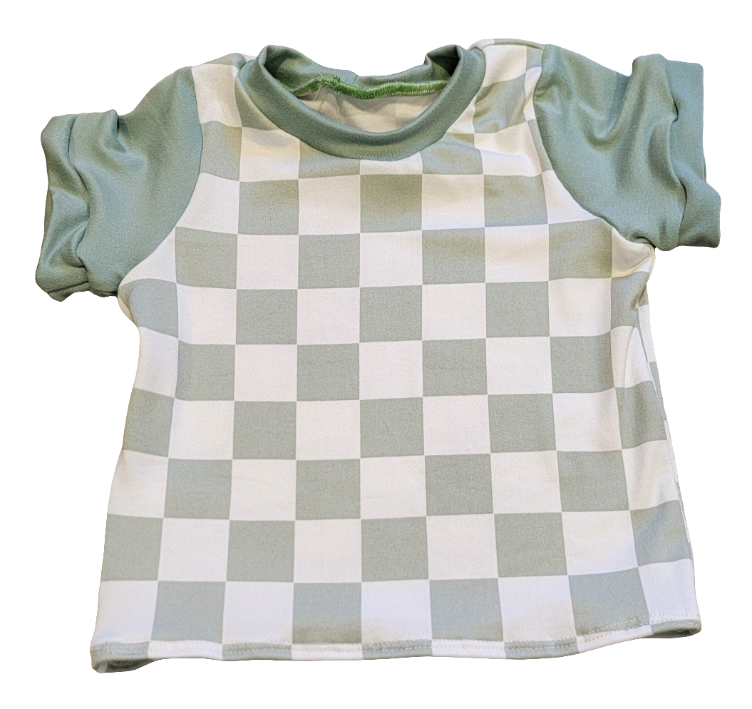 Sage Checkered T-Shirt