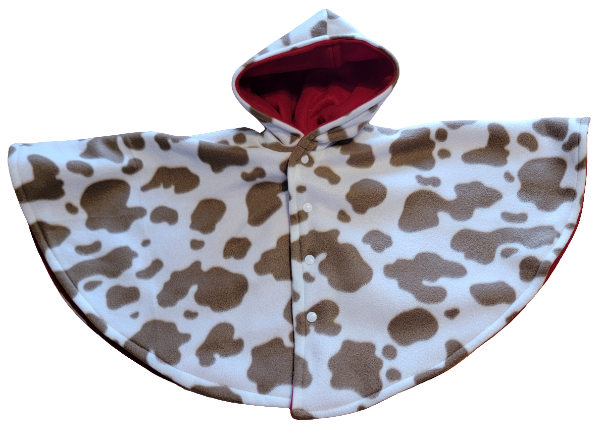 Brown Cow/Red Car Seat Poncho