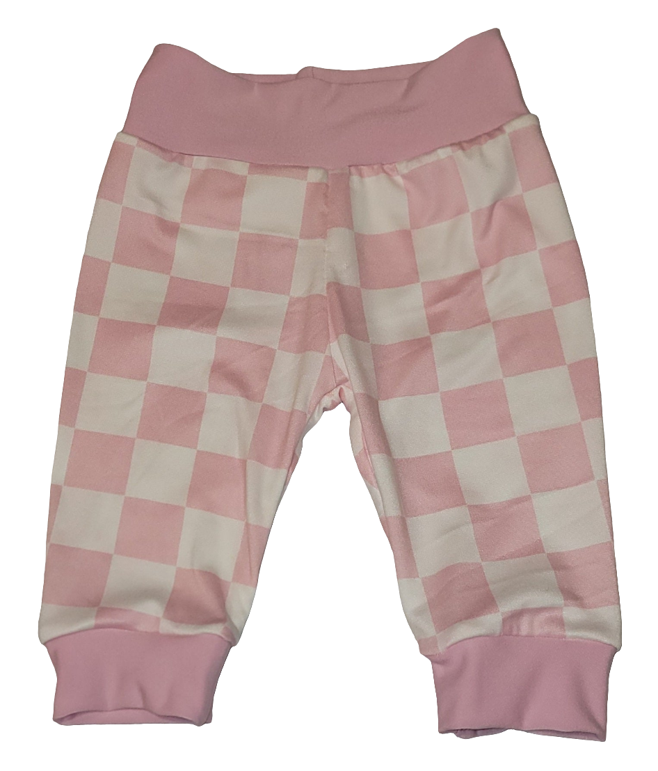 Pink Checkered Print Jogger