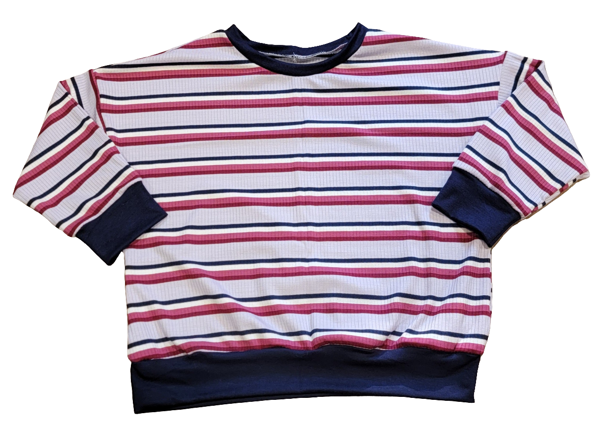 Lavender Stripe Ribbed Sweater