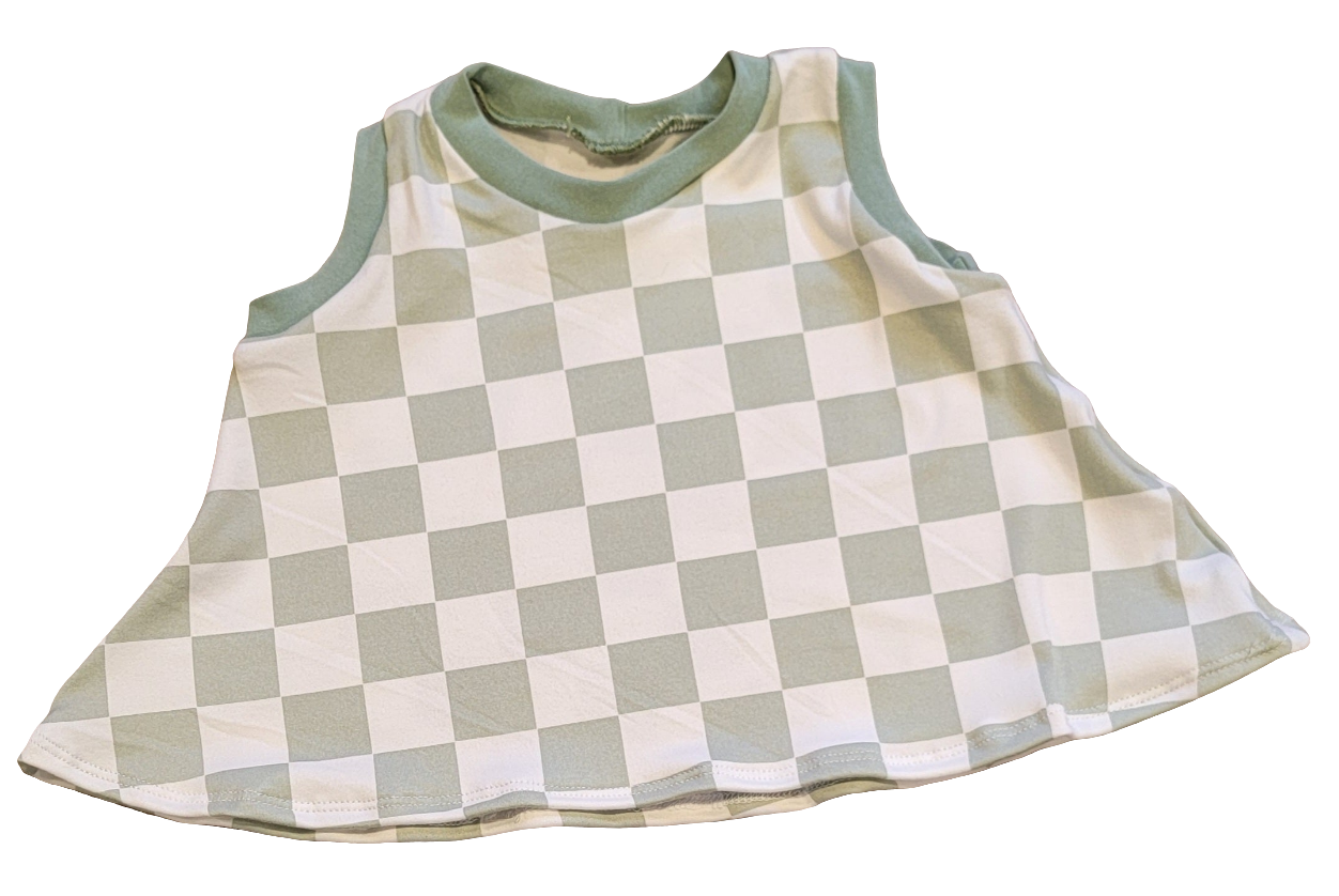 Sage Checkered Swing Tank