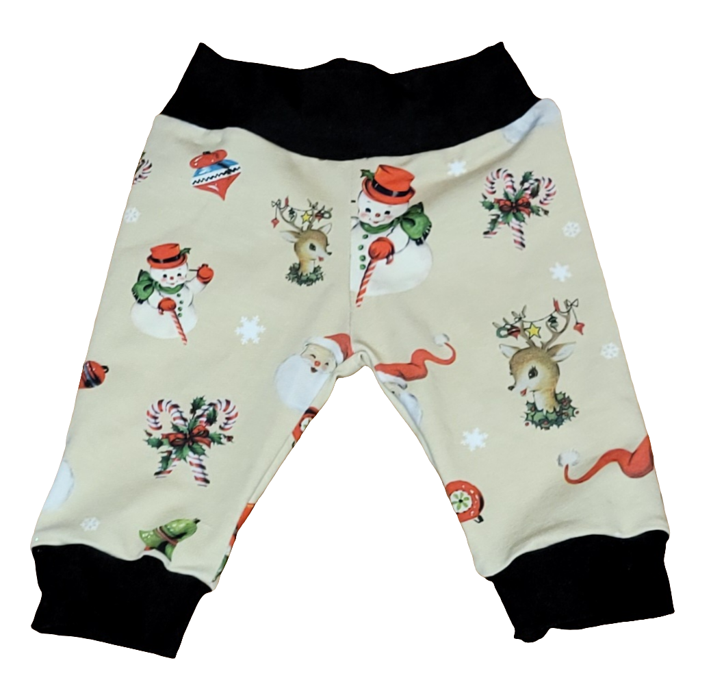 Cream Santa and Snowmen Christmas Jogger