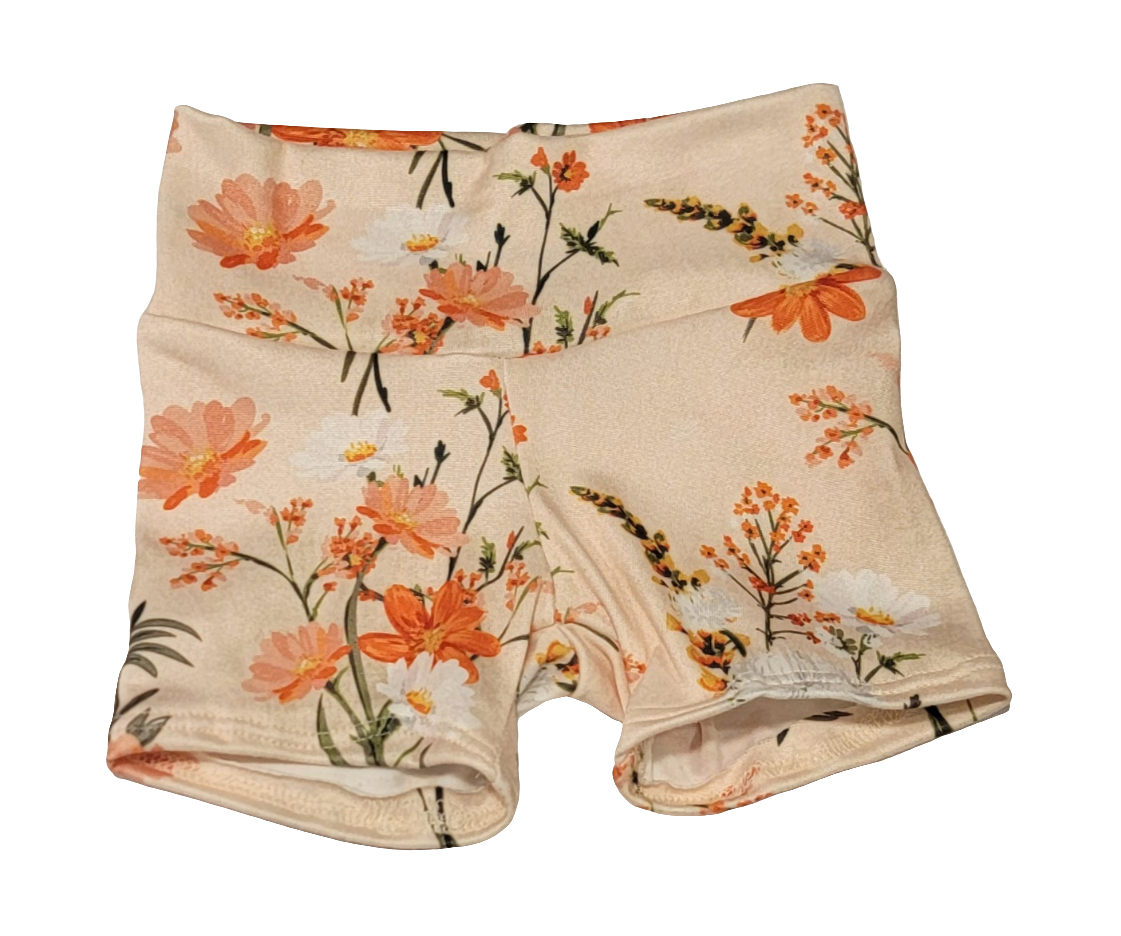 Orangesicle Wildflower Biker Shorts