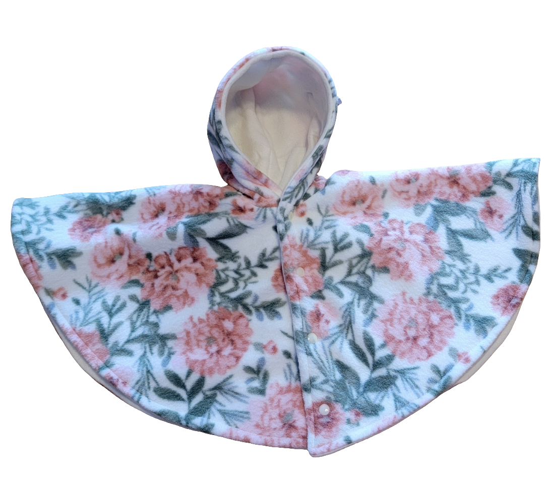 Cream Floral Car Seat Poncho