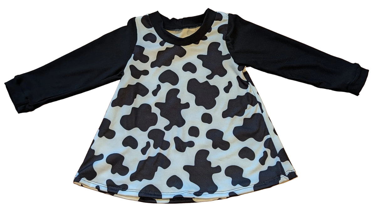 Cow Print Long Sleeve Dress