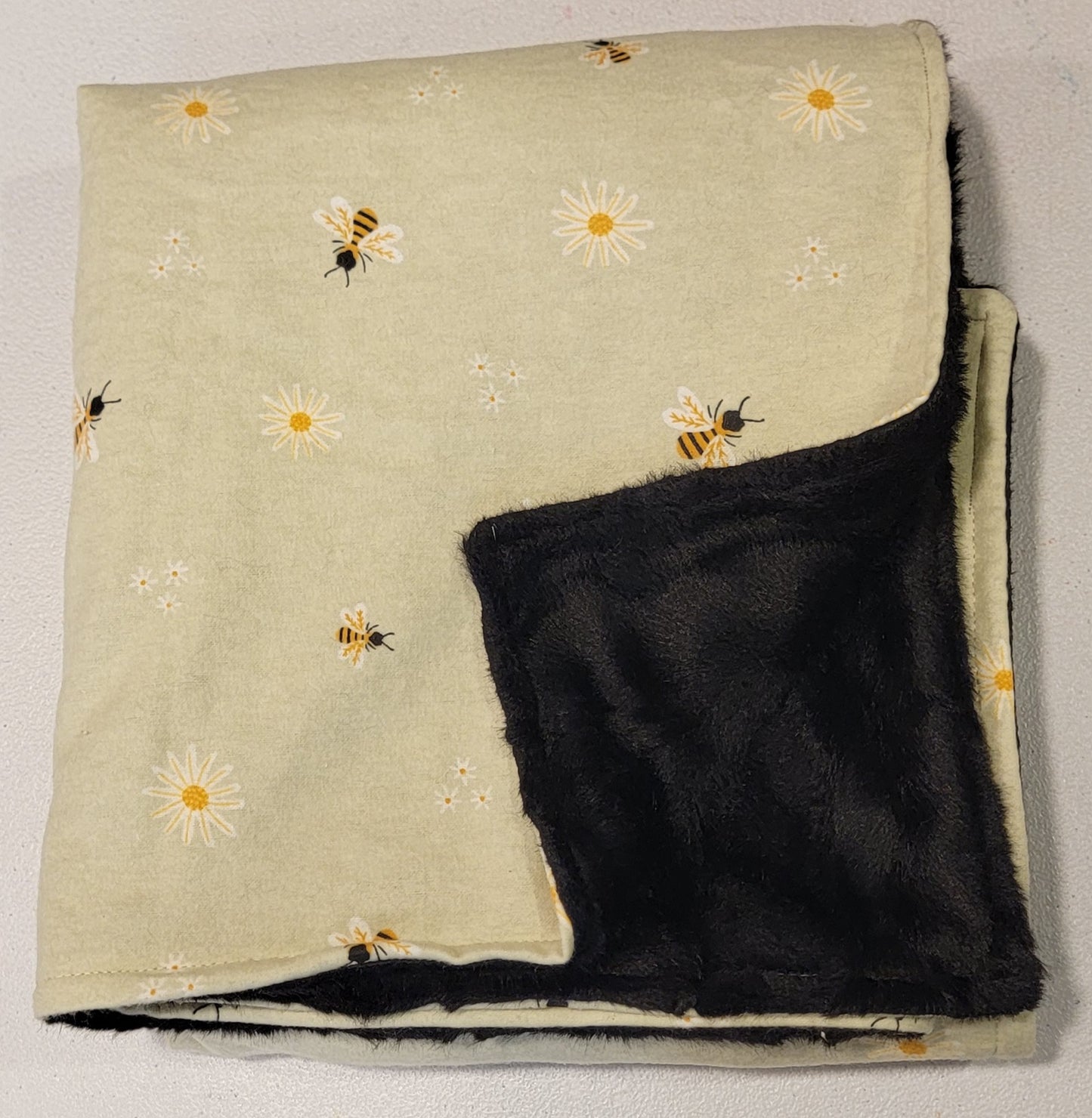 Mint Bumblebee Baby Minky Blanket