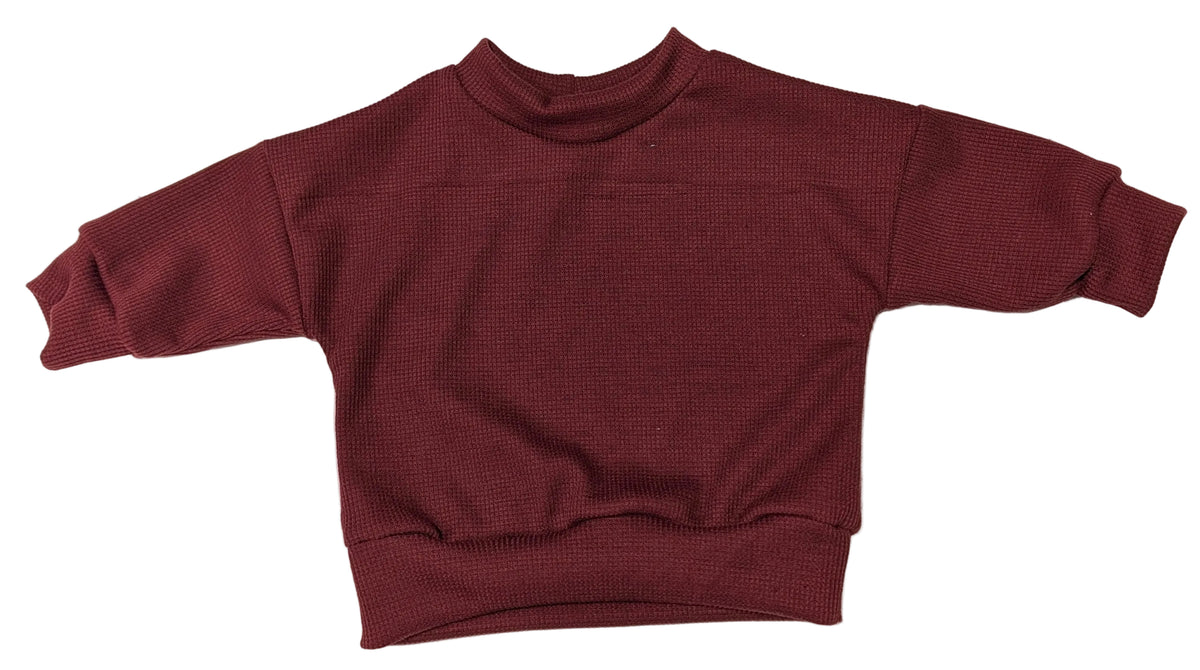 Burgundy Waffle Knit Sweater