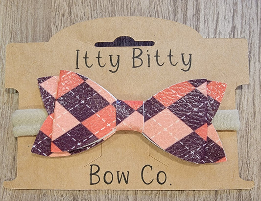 Fall Argyle Nylon Bow