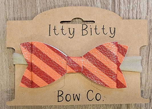 Fall Stripes Red/Orange Nylon Bow