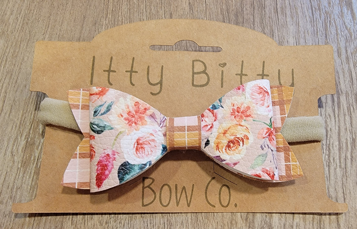 Fall Floral & Plaid Nylon Bow