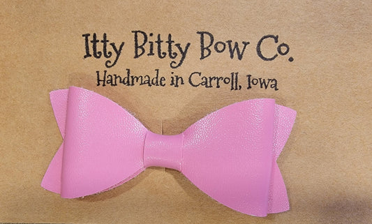 Solid Bubble Gum Pink Bow Clip