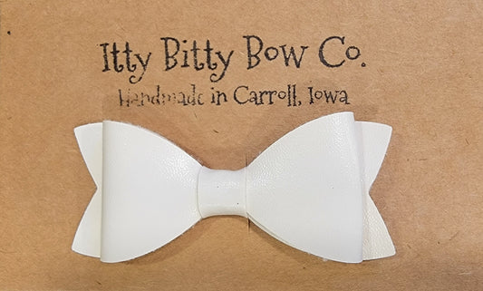 Solid Coconut Leather Bow Clip