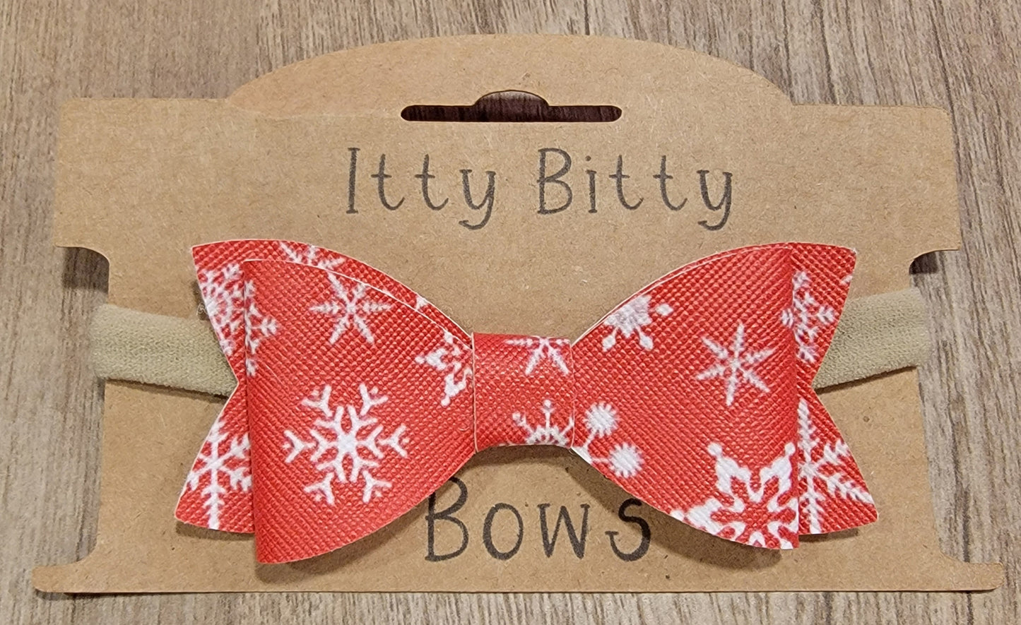 Red Snowflake Nylon Bow