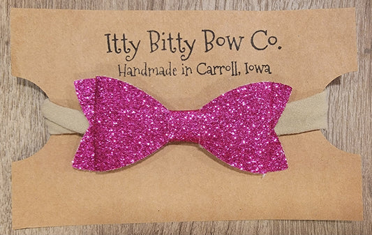 Hot Pink Glitter Nylon Bow