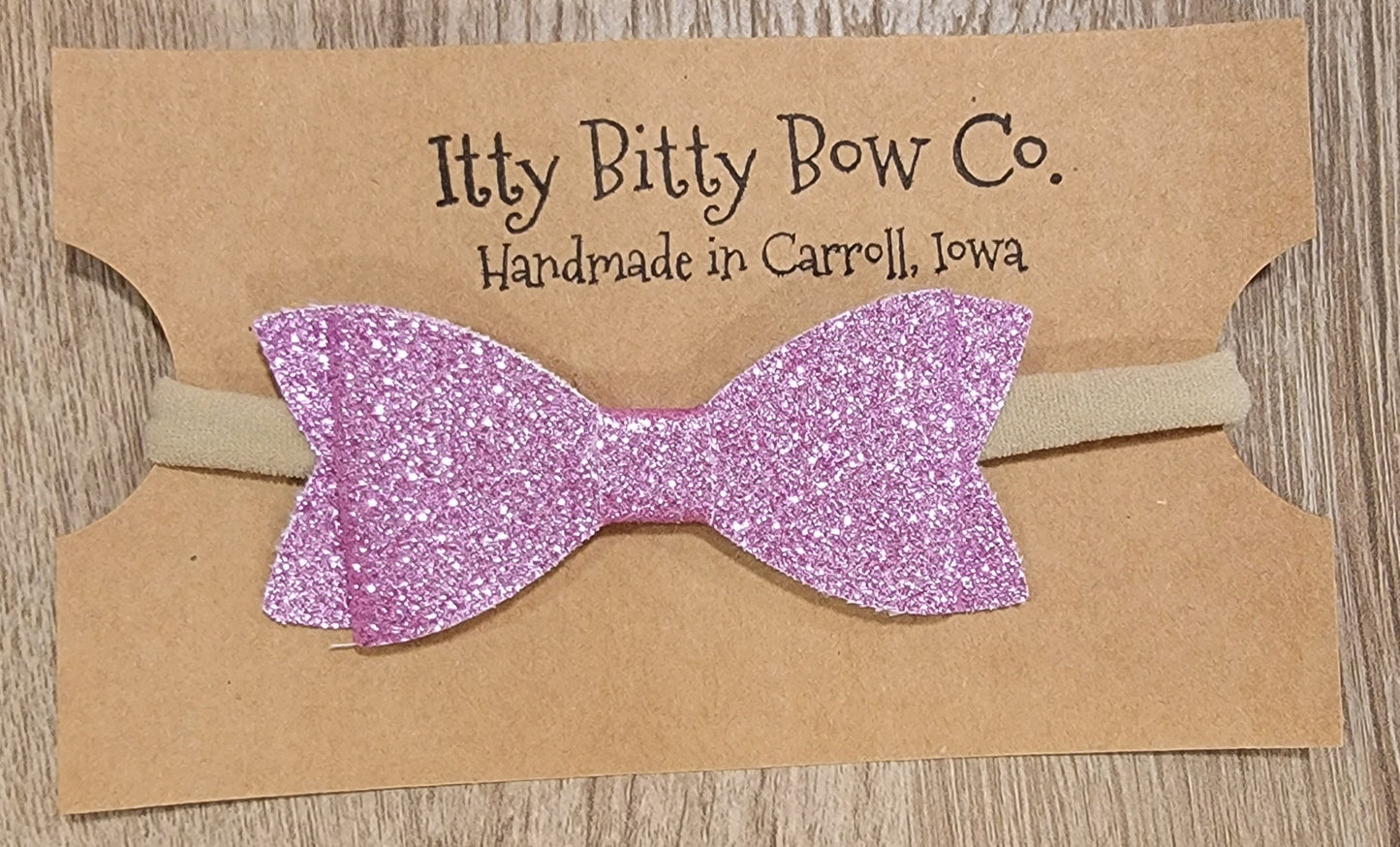 Orchid Glitter Nylon Bow