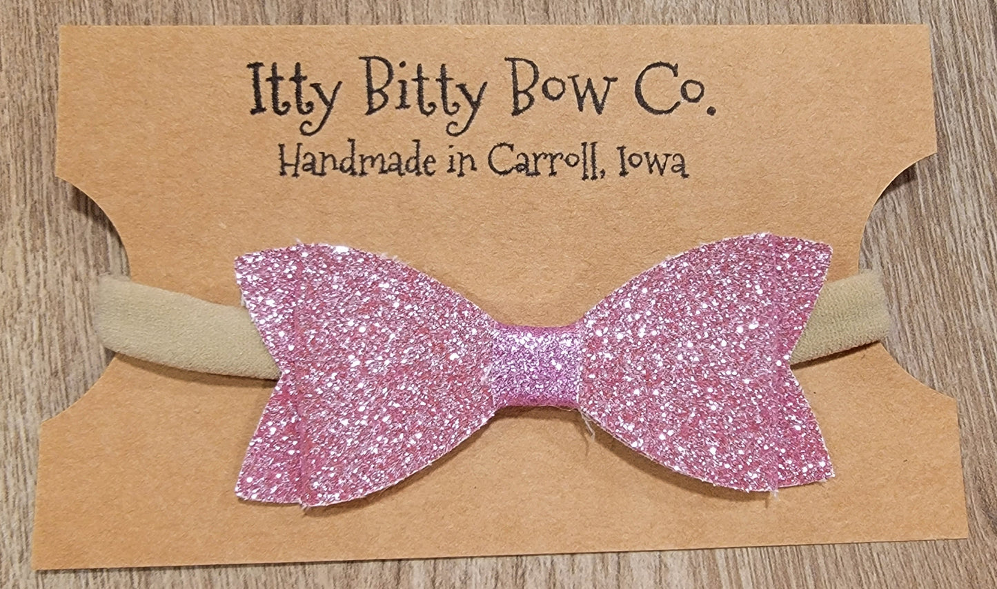 Rose Glitter Nylon Bow