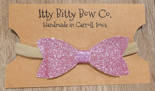 Rose Glitter Nylon Bow