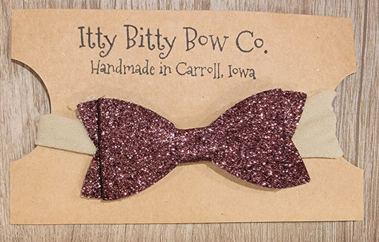 Chocolate Glitter Nylon Bow