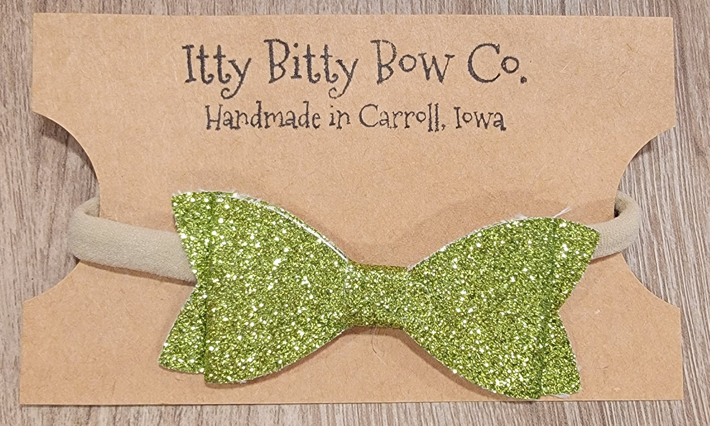 Pear Glitter Nylon Bow