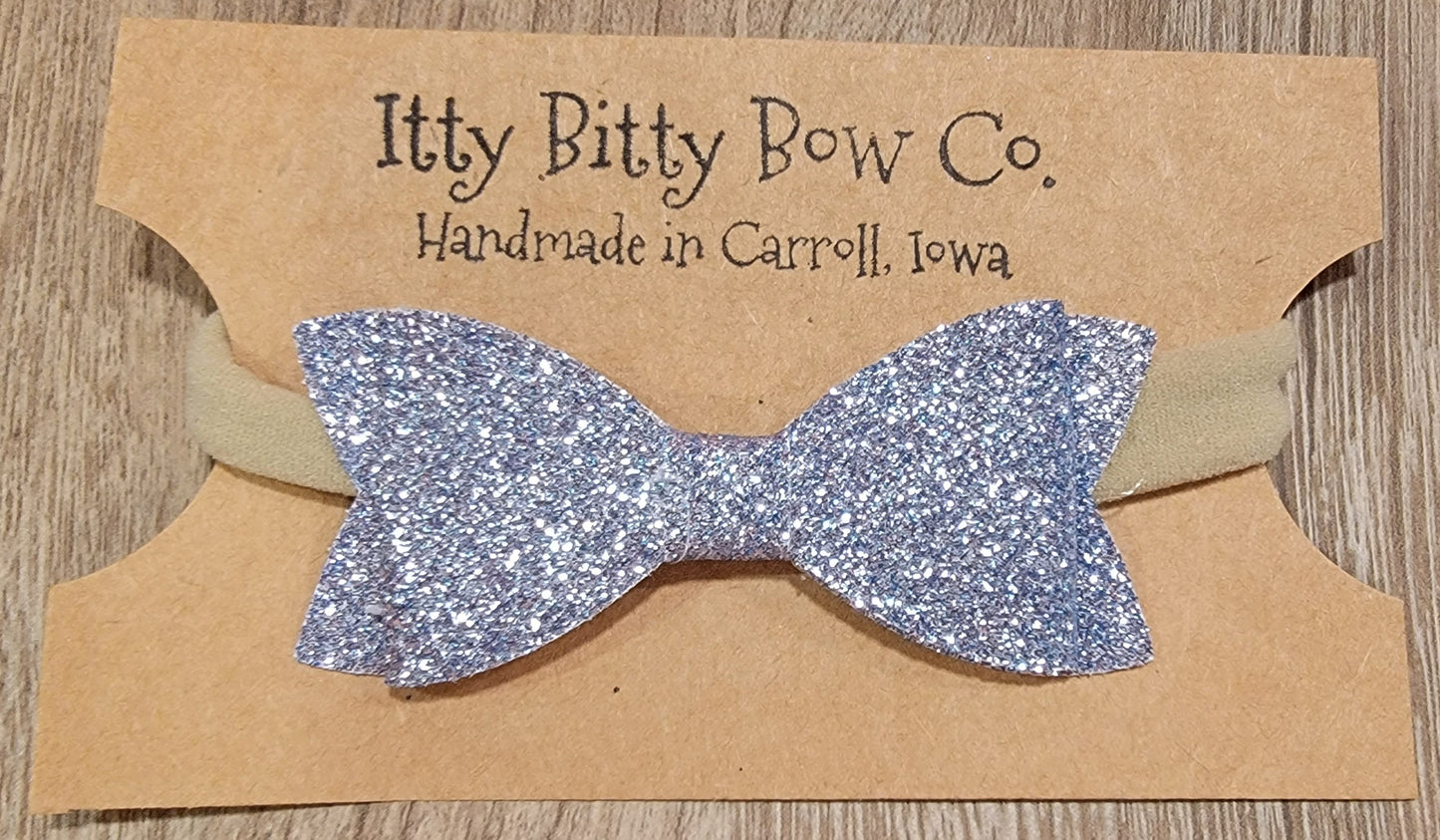 Periwinkle Glitter Nylon Bow