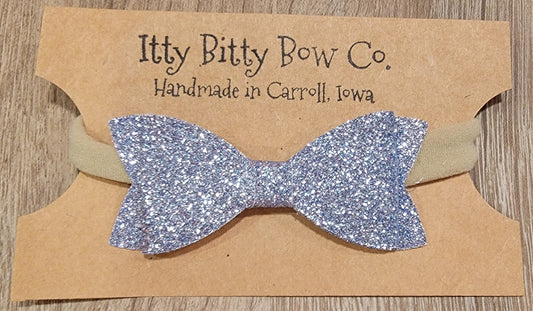 Periwinkle Glitter Nylon Bow