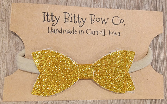 Sunshine Yellow Glitter Nylon Bow