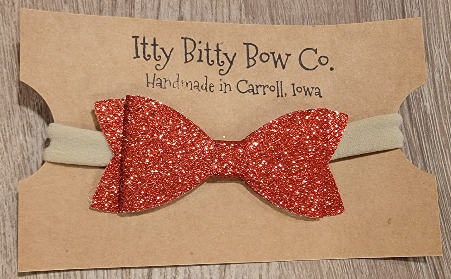 Red Glitter Nylon Bow