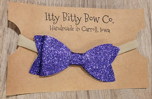 Purple Glitter Nylon Bow