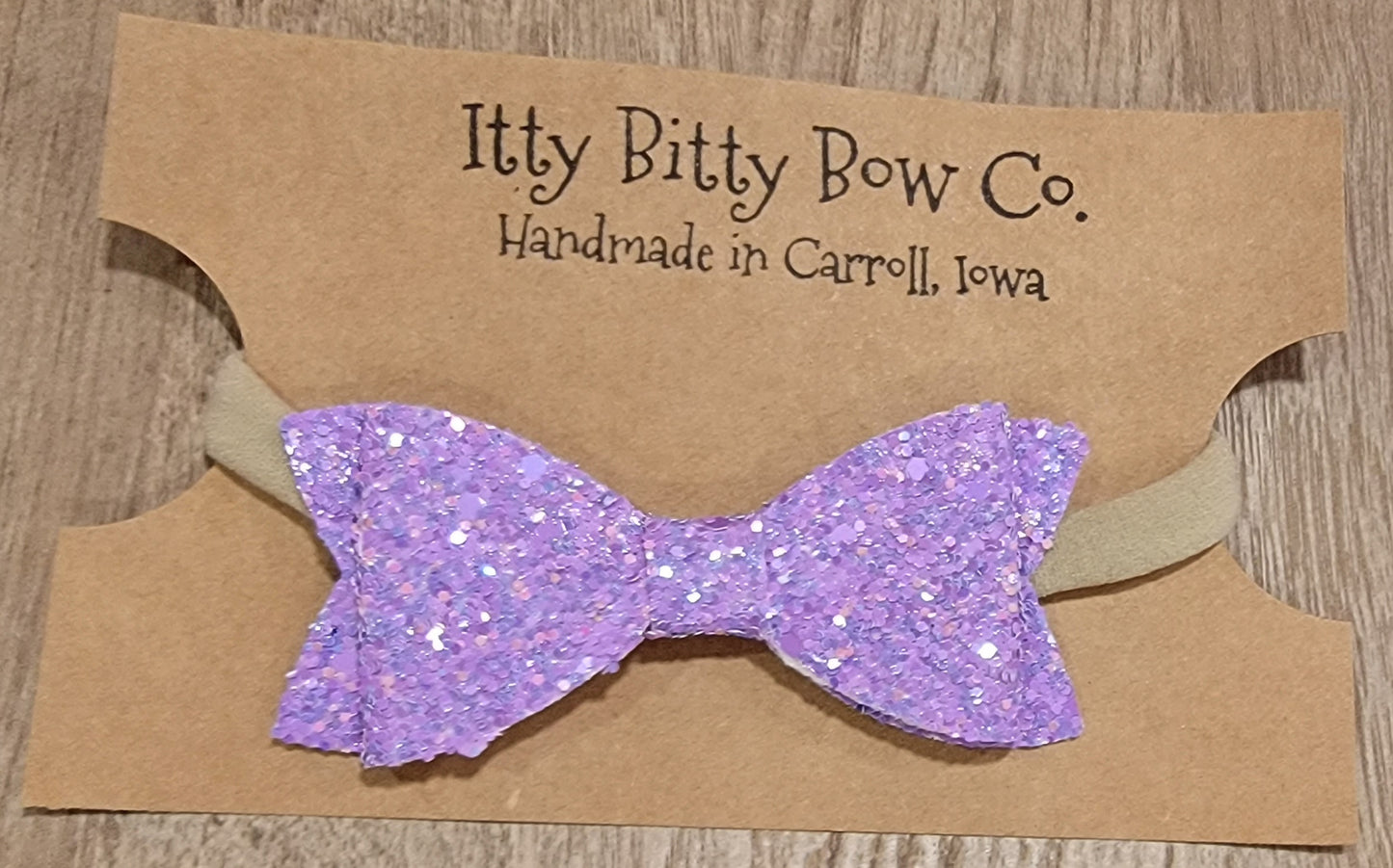 Lilac Chunky Glitter Nylon Bow