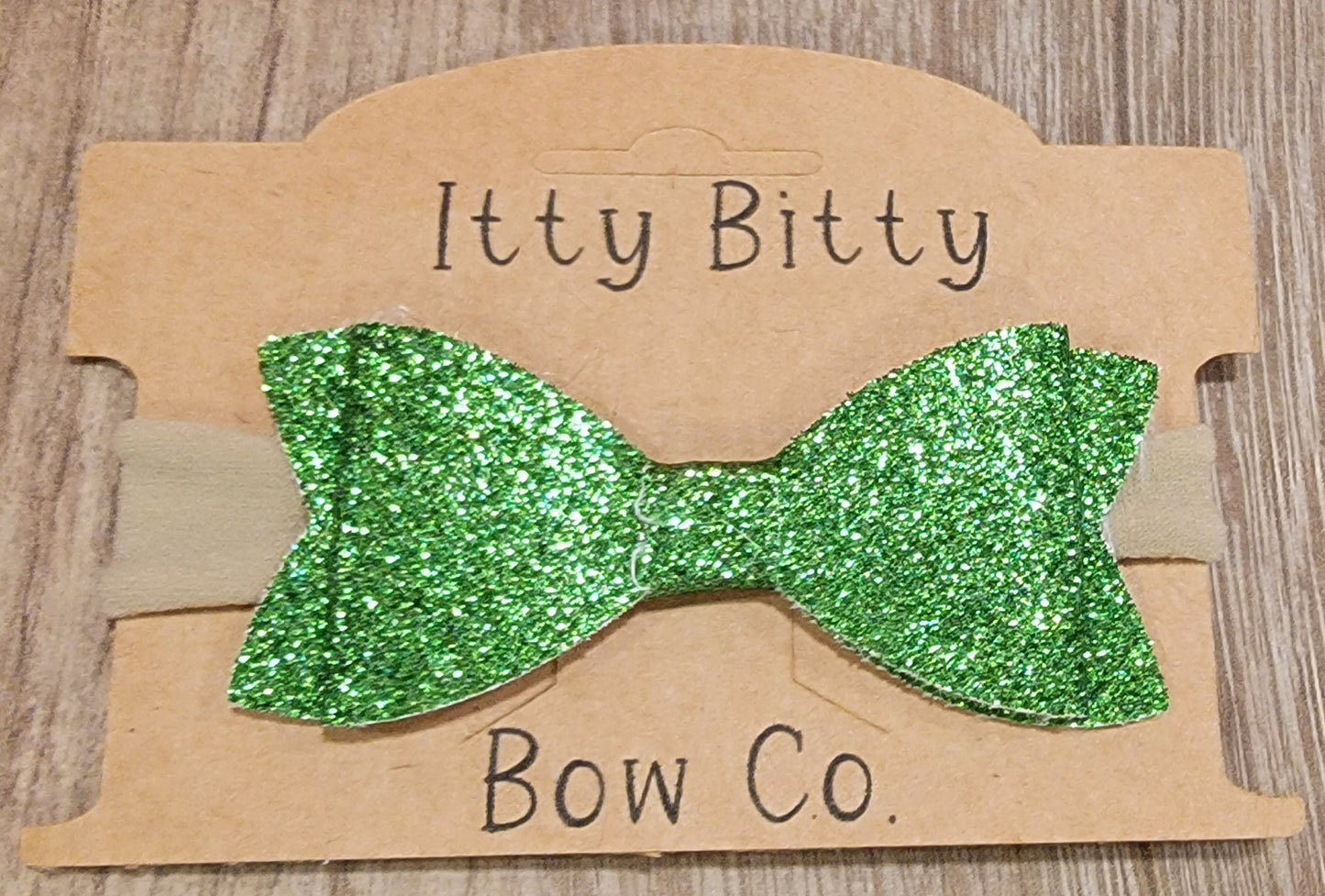 Leprechaun Green Glitter Nylon Bow