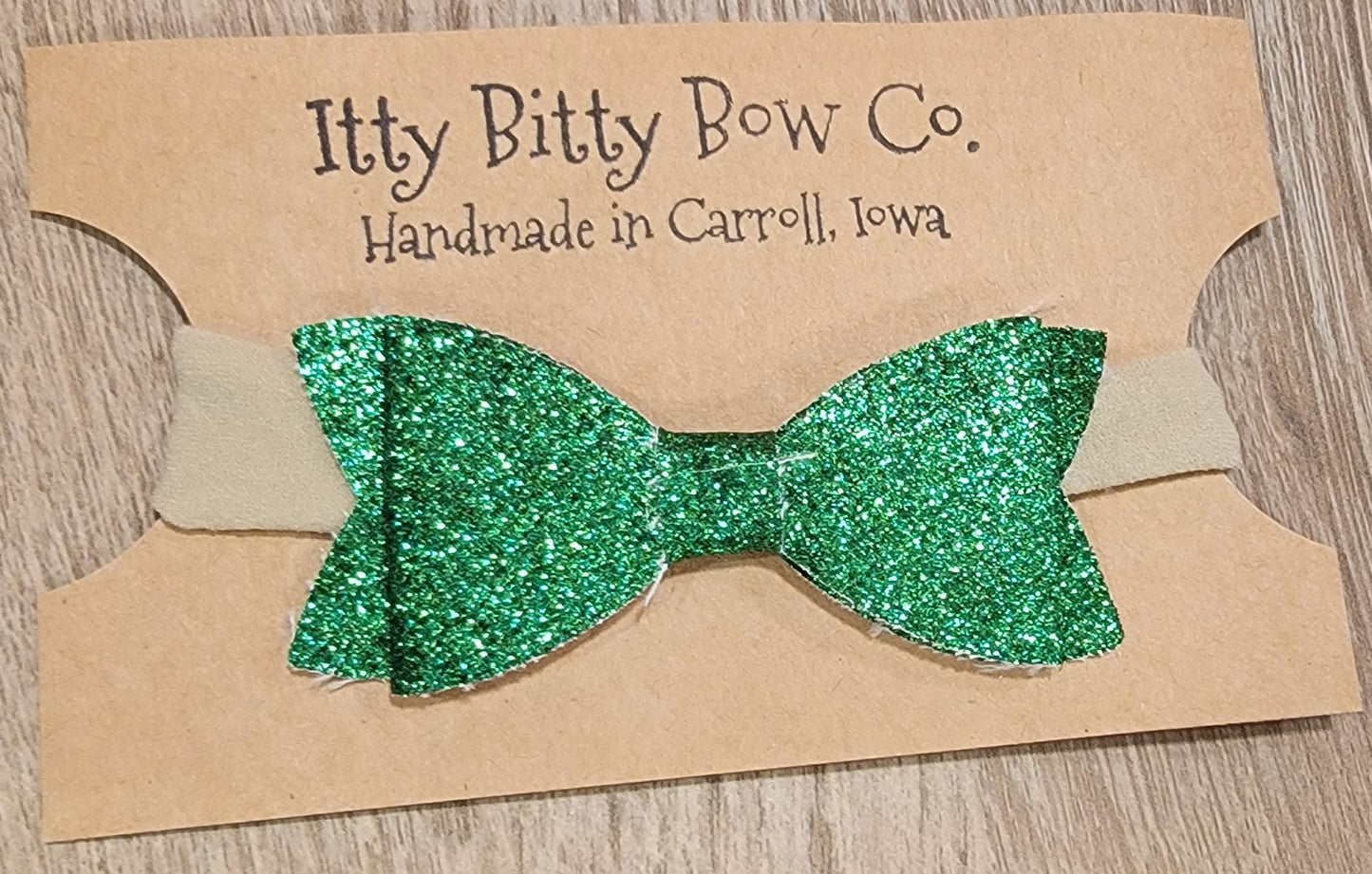 Emerald Green Glitter Nylon Bow