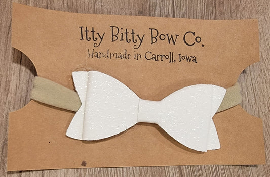 Snow Glitter Nylon Bow