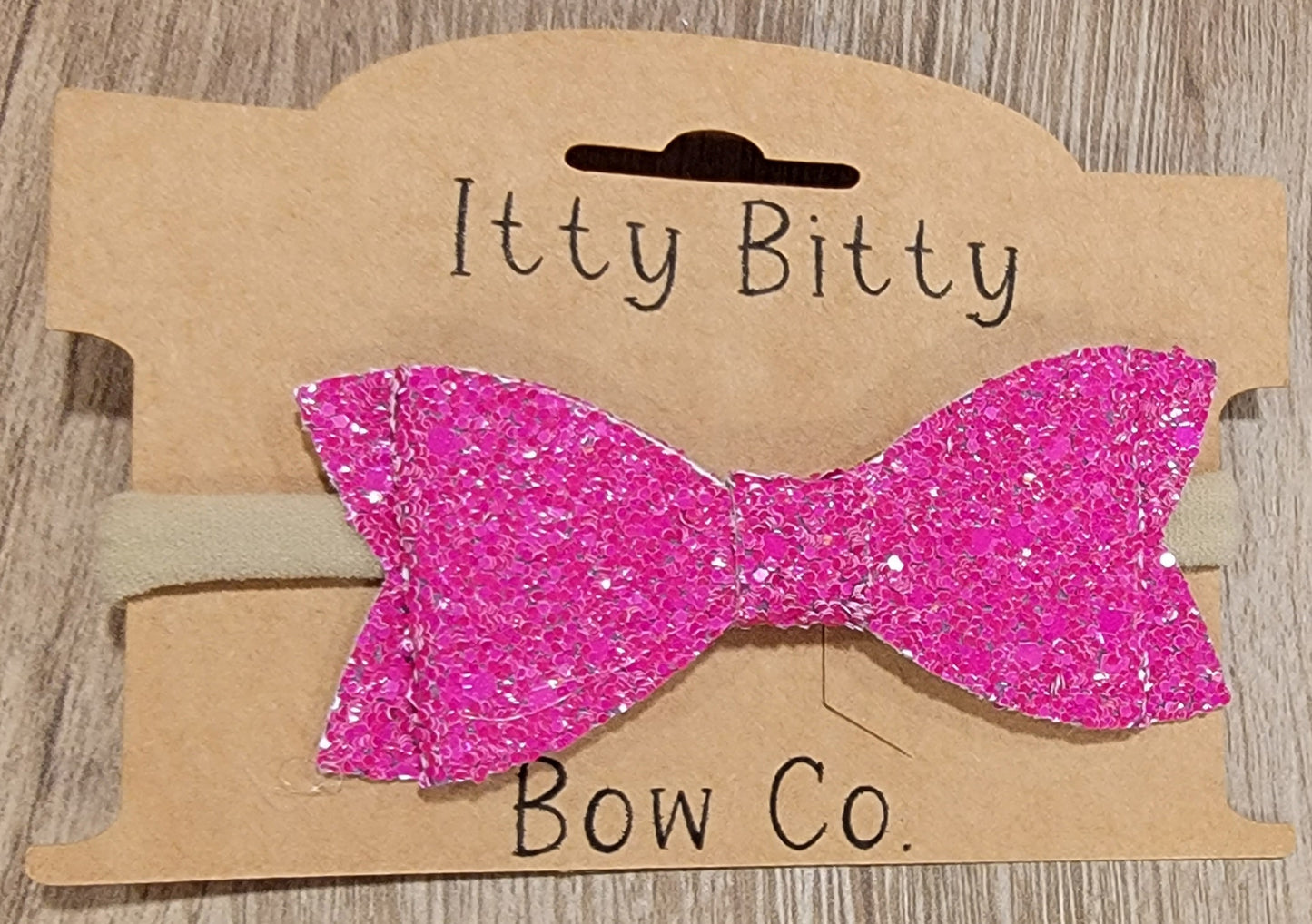 Raspberry Chunky Glitter Nylon Bow