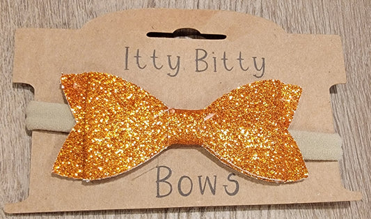 Harvest Orange Glitter Nylon Bow