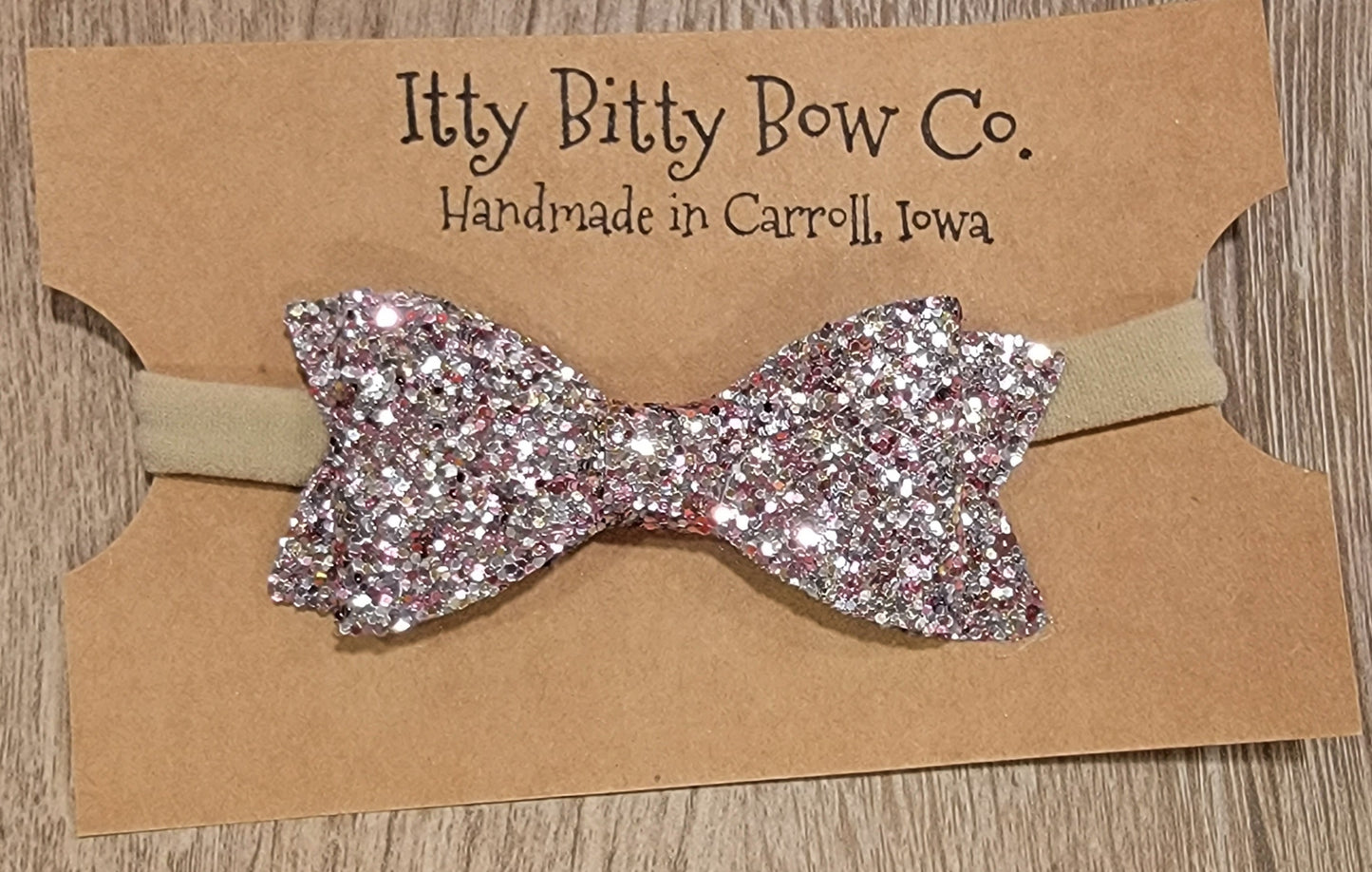 Iridescent Chunky Glitter Nylon Bow