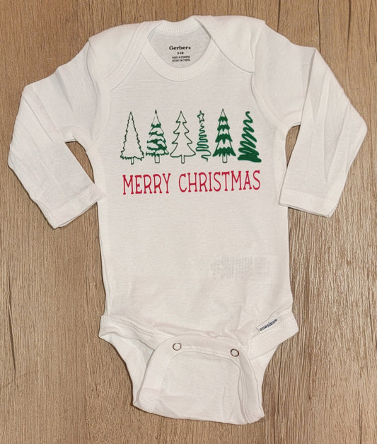 Merry Christmas Long Sleeve Onesie