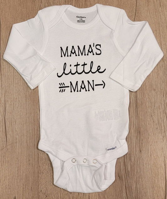 Mama's Little Man Long Sleeve Onesie